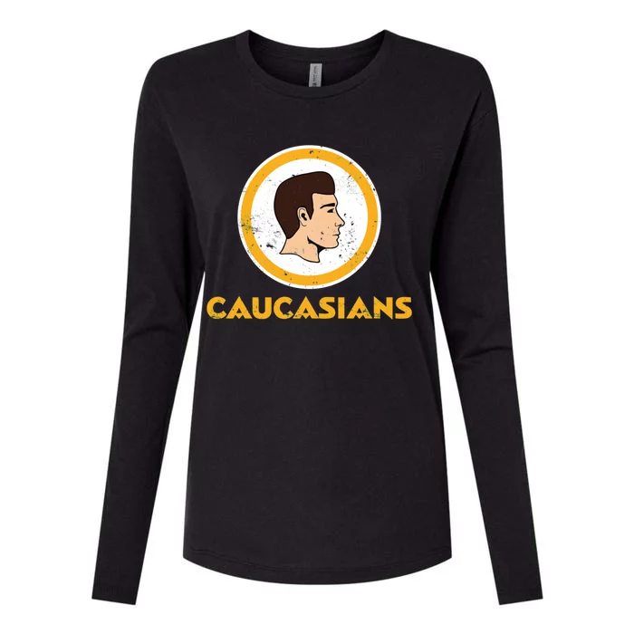 Caucasians Football Womens Cotton Relaxed Long Sleeve T-Shirt