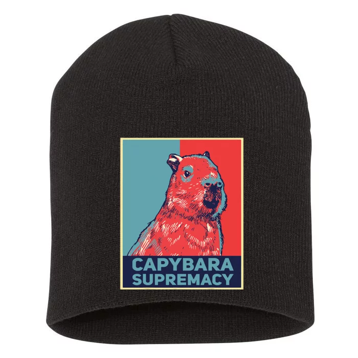 Capybaras Funny Capibara Rodent Capybara Supremacy Short Acrylic Beanie