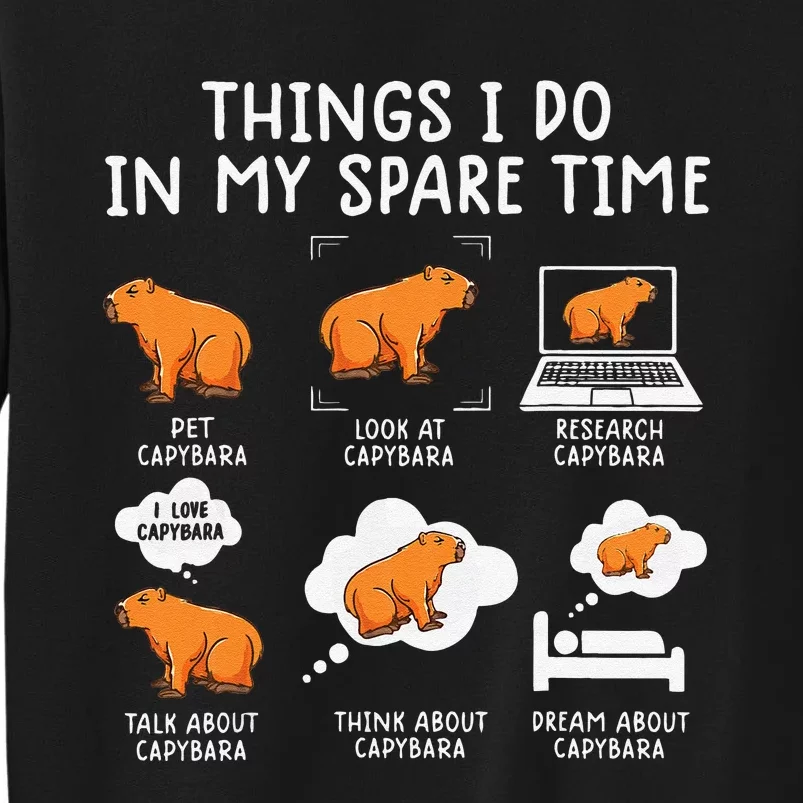 Capybaras Funny Capibara Rodent Things I Do In My Spare Time Tall Sweatshirt