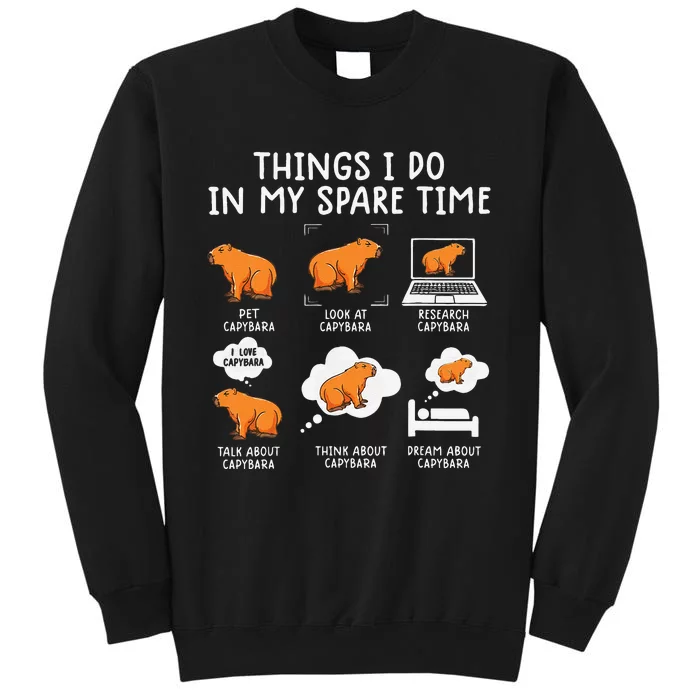 Capybaras Funny Capibara Rodent Things I Do In My Spare Time Tall Sweatshirt