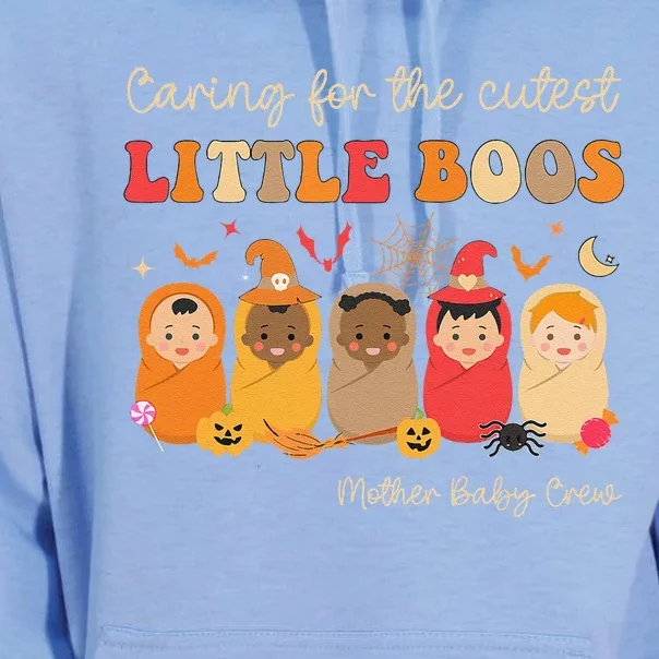 Caring For Cutest Boos Mother Baby Crew Halloween Nicu Nurse Unisex Surf Hoodie