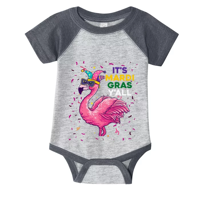 Cute Flamingo Clown Crown Mardi Gras Infant Baby Jersey Bodysuit