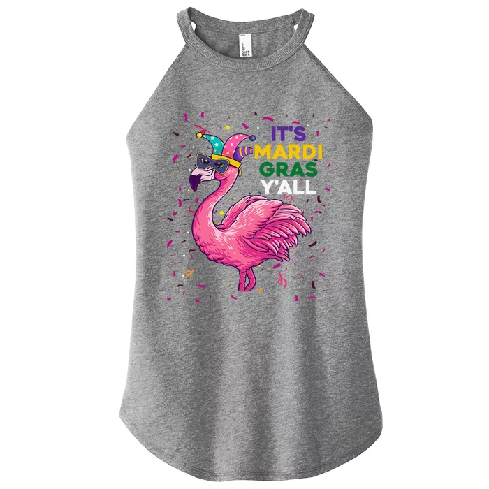 Cute Flamingo Clown Crown Mardi Gras Women’s Perfect Tri Rocker Tank