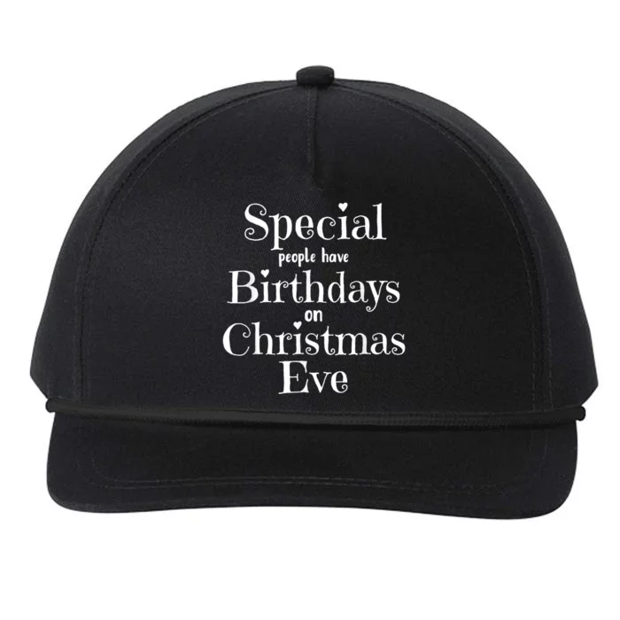 Cute Funny Christmas Eve Birthday December 24th Birthday Snapback Five-Panel Rope Hat