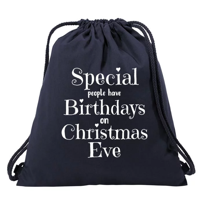 Cute Funny Christmas Eve Birthday December 24th Birthday Drawstring Bag