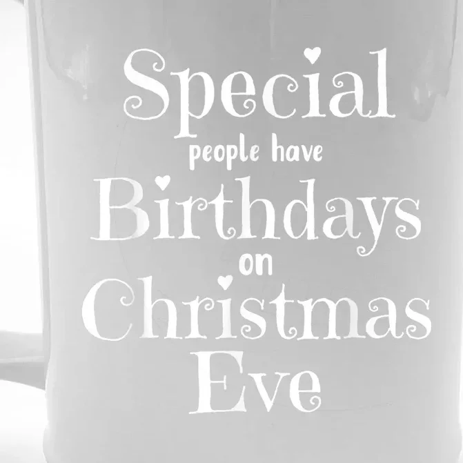 Cute Funny Christmas Eve Birthday December 24th Birthday Front & Back Beer Stein