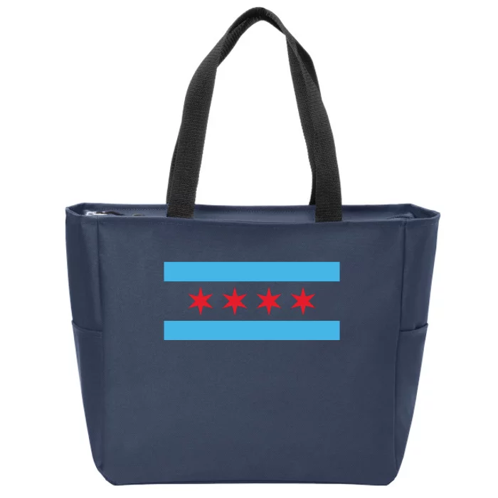 Chicago Flag Zip Tote Bag