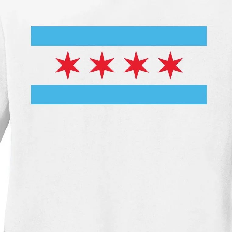 Chicago Flag Ladies Long Sleeve Shirt