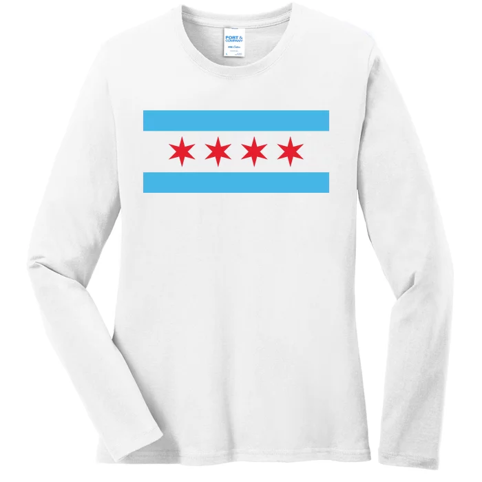 Chicago Flag Ladies Long Sleeve Shirt