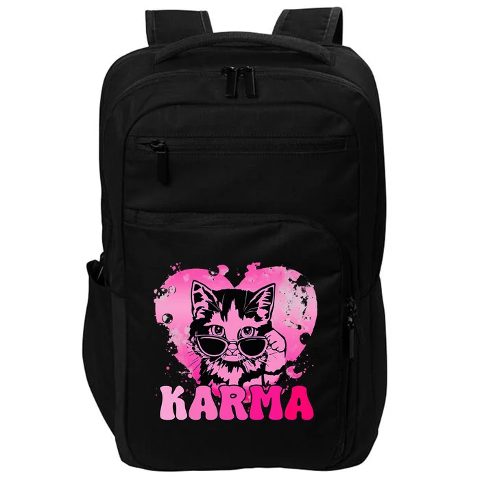 Cute Funny Cat Lover Heart Shape Karma Impact Tech Backpack