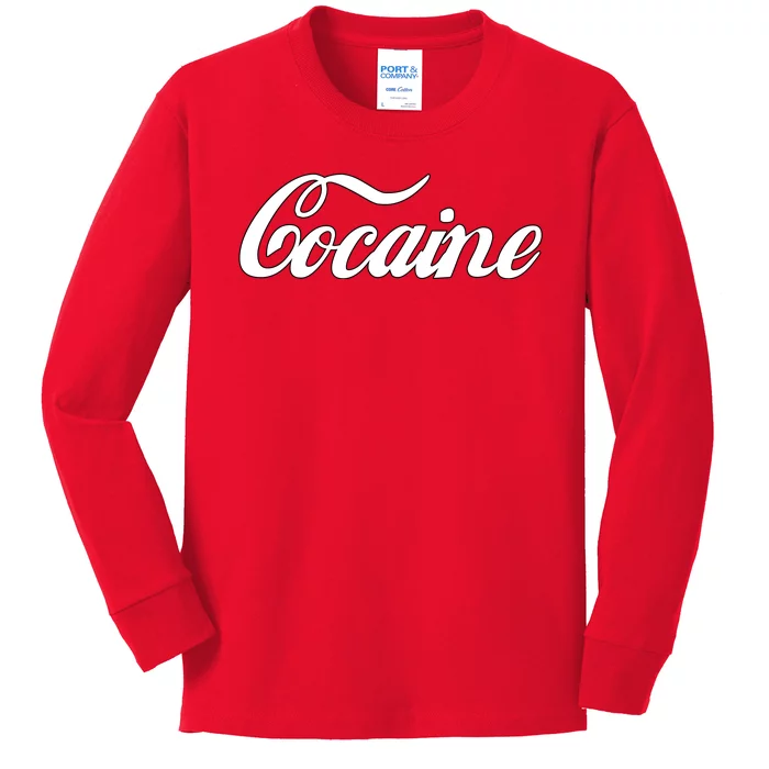 Cocaine Funny Kids Long Sleeve Shirt