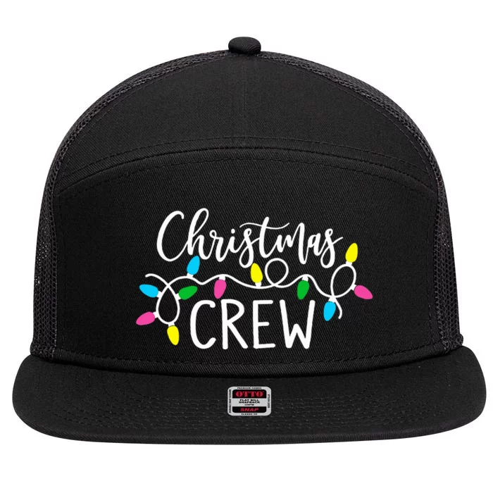 cute family christmas crew matching pajama s lights 7 Panel Mesh Trucker Snapback Hat