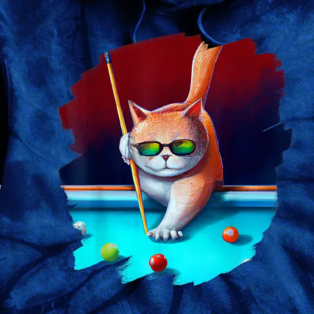 Cool Funny Cat Playing Pool Billiards In Lounge Best Gifts For Player Tie Dye Hoodie