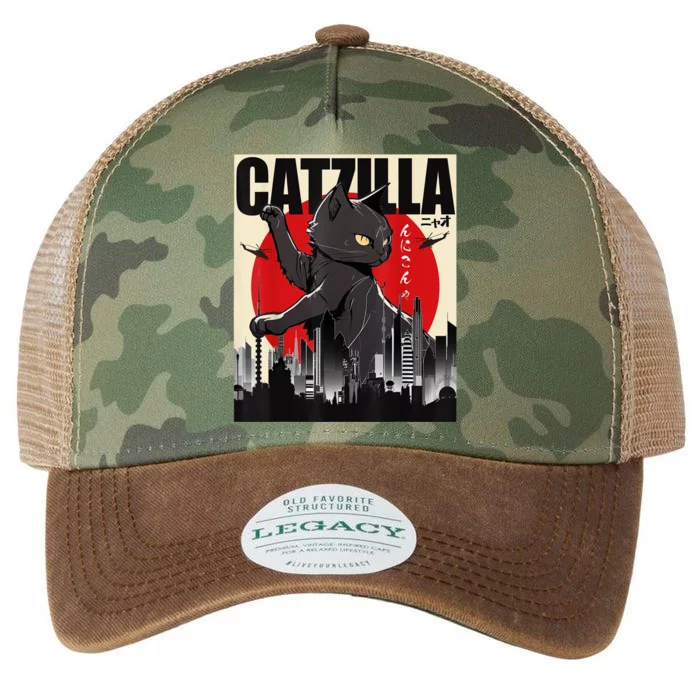 Catzilla Funny Cat Legacy Tie Dye Trucker Hat