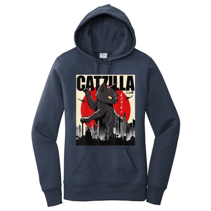 Catzilla Funny Cat Women's Pullover Hoodie