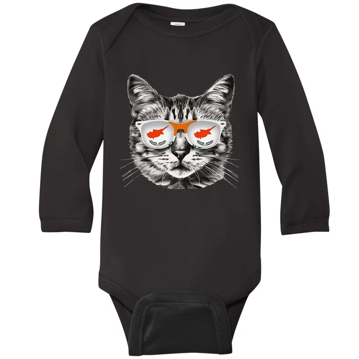 Cypriot Flag Cat Owner Souvenirs Products Kitten Cyprus Baby Long Sleeve Bodysuit