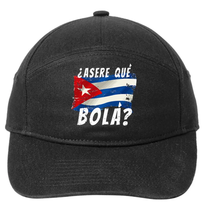 Cuban Flag Cuba Miami Saying Spanish Greeting 7-Panel Snapback Hat