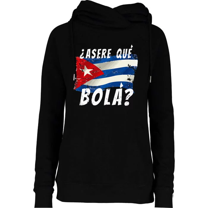 Cuban Flag Cuba Miami Saying Spanish Greeting Womens Funnel Neck Pullover Hood