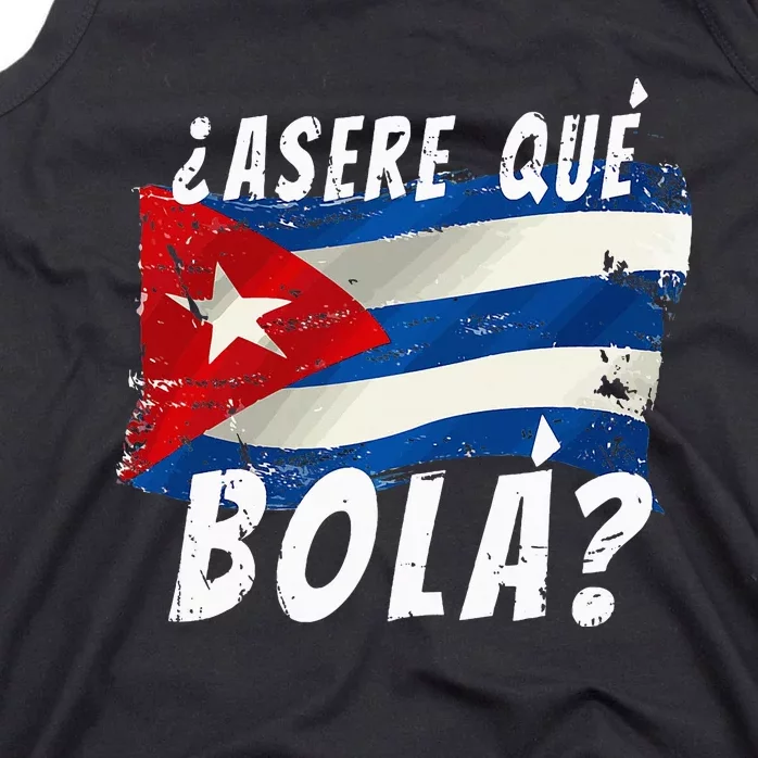 Cuban Flag Cuba Miami Saying Spanish Greeting Tank Top