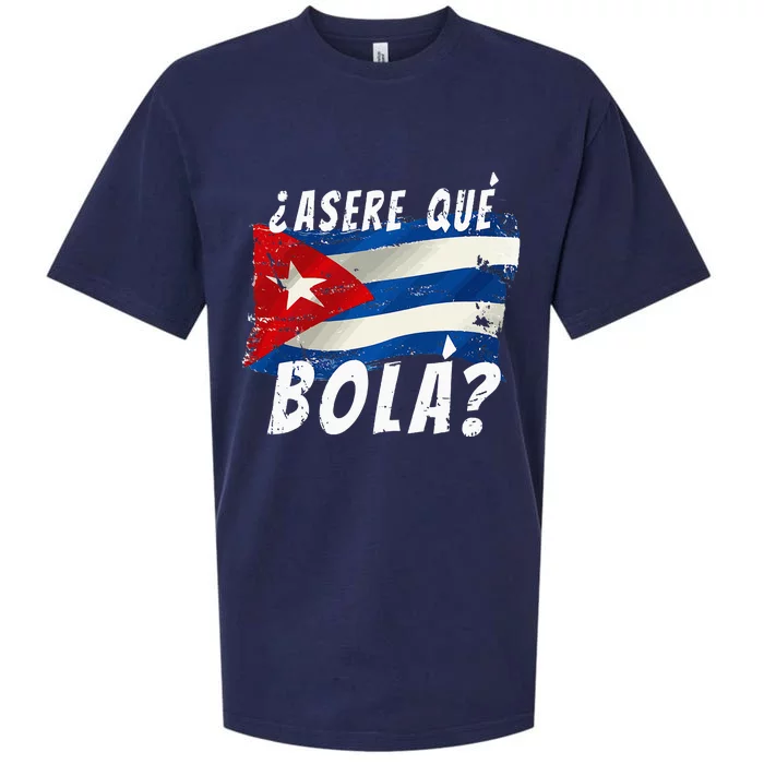 Cuban Flag Cuba Miami Saying Spanish Greeting Sueded Cloud Jersey T-Shirt