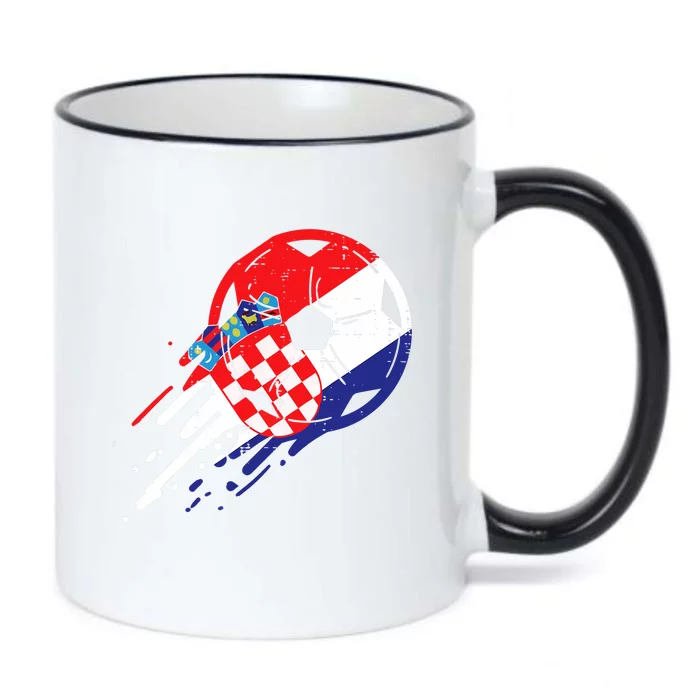 Croatia Flag Croatian Soccer Football Fan Black Color Changing Mug