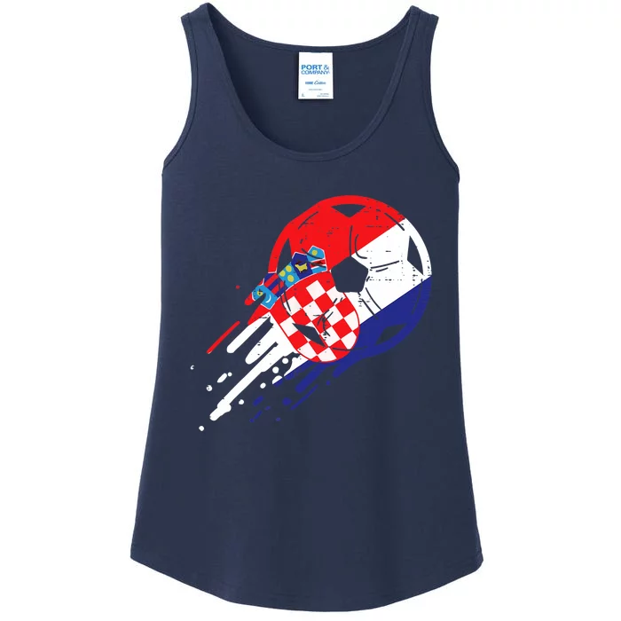 Croatia Flag Croatian Soccer Football Fan Ladies Essential Tank