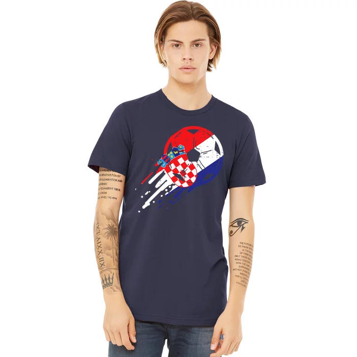 Croatia Flag Croatian Soccer Football Fan Premium T-Shirt