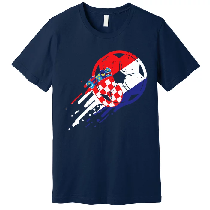 Croatia Flag Croatian Soccer Football Fan Premium T-Shirt