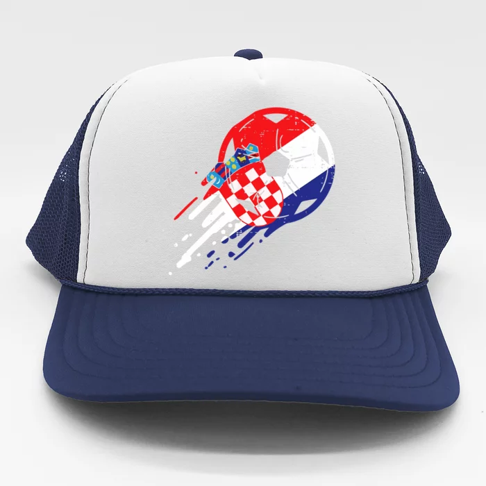 Croatia Flag Croatian Soccer Football Fan Trucker Hat