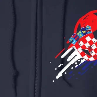 Croatia Flag Croatian Soccer Football Fan Full Zip Hoodie