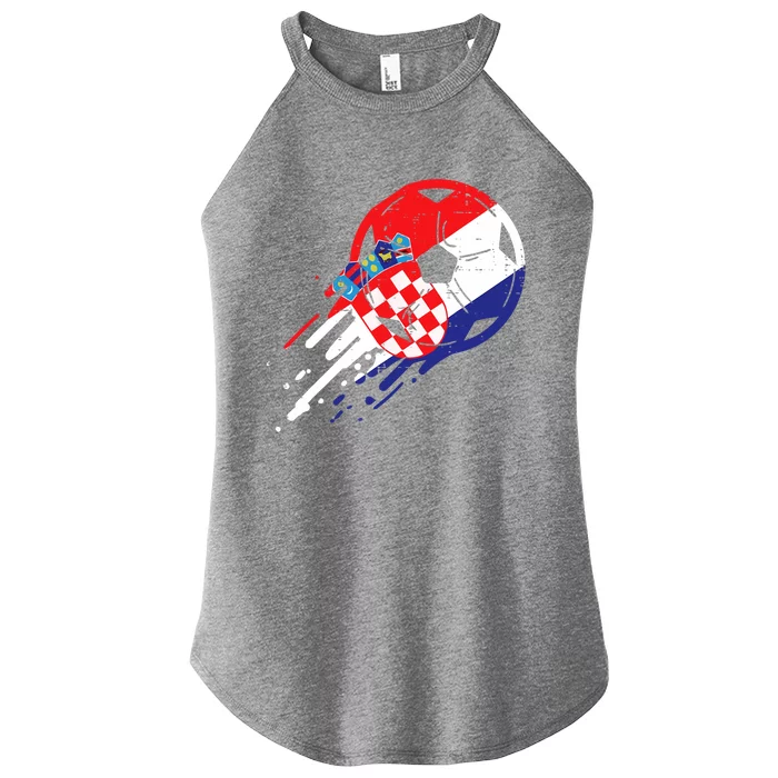 Croatia Flag Croatian Soccer Football Fan Women’s Perfect Tri Rocker Tank