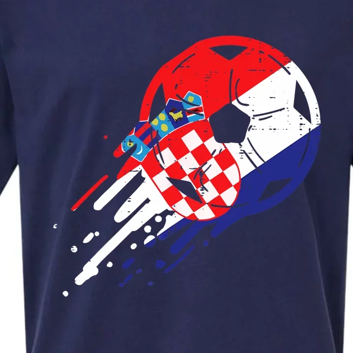 Croatia Flag Croatian Soccer Football Fan Sueded Cloud Jersey T-Shirt