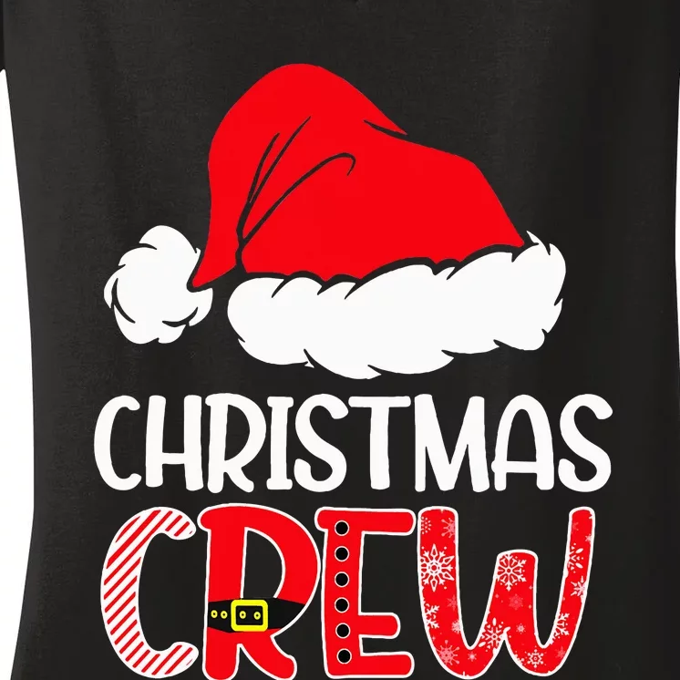 Cute Family Christmas Crew Matching Pajama Gift Lights Women's V-Neck T-Shirt