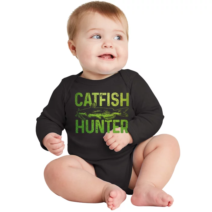 Catfish Fishing Catfishing Funny Saying Fisherman Gift Baby Long Sleeve Bodysuit