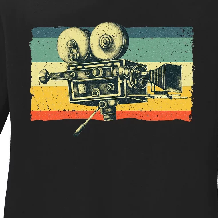 Cool Filmmaker Camera Movie Making Filmmaking Ladies Long Sleeve Shirt