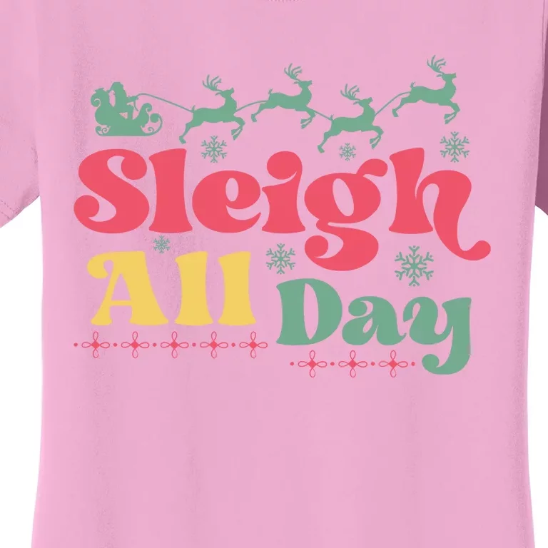 Cool Funny Christmas Santa Sleigh All Day Women's T-Shirt