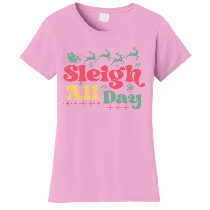 Cool Funny Christmas Santa Sleigh All Day Women's T-Shirt