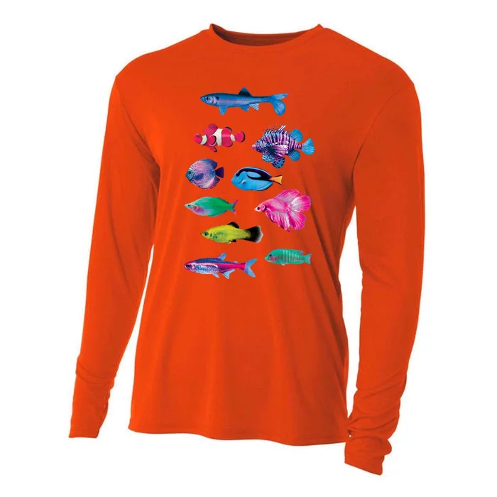 Colorful Fishes Cooling Performance Long Sleeve Crew