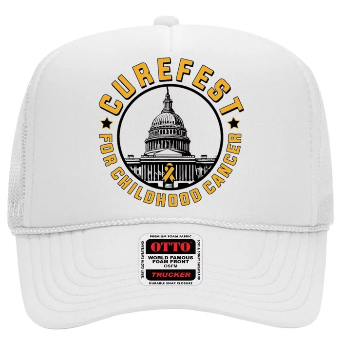 Curefest For Childhood Cancer 2024 High Crown Mesh Trucker Hat