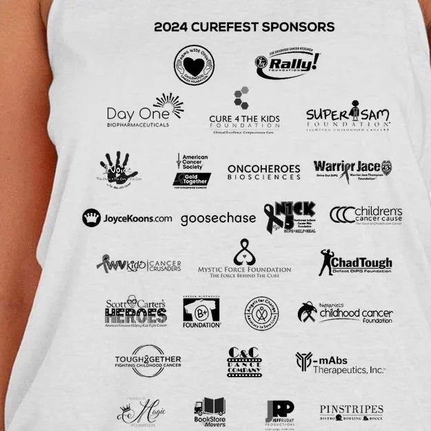 Curefest For Childhood Cancer 2024 Design 3 For Light Fabric Women's Knotted Racerback Tank