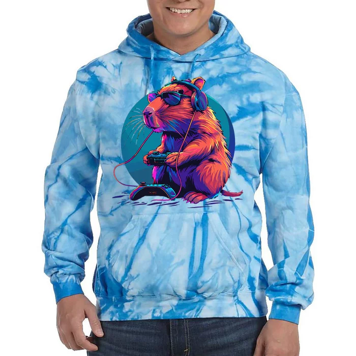 Capybara Funny Capybara Rodent & Video Games Lover Tie Dye Hoodie