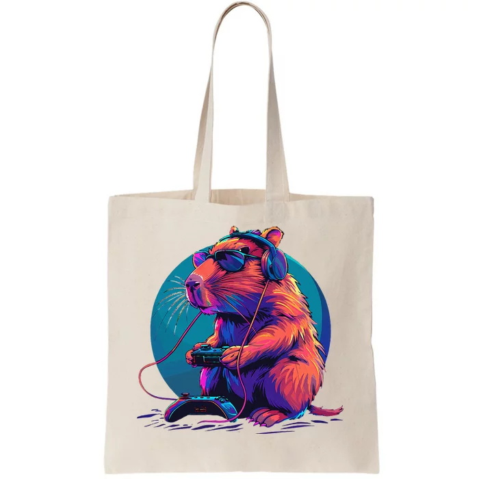 Capybara Funny Capybara Rodent & Video Games Lover Tote Bag