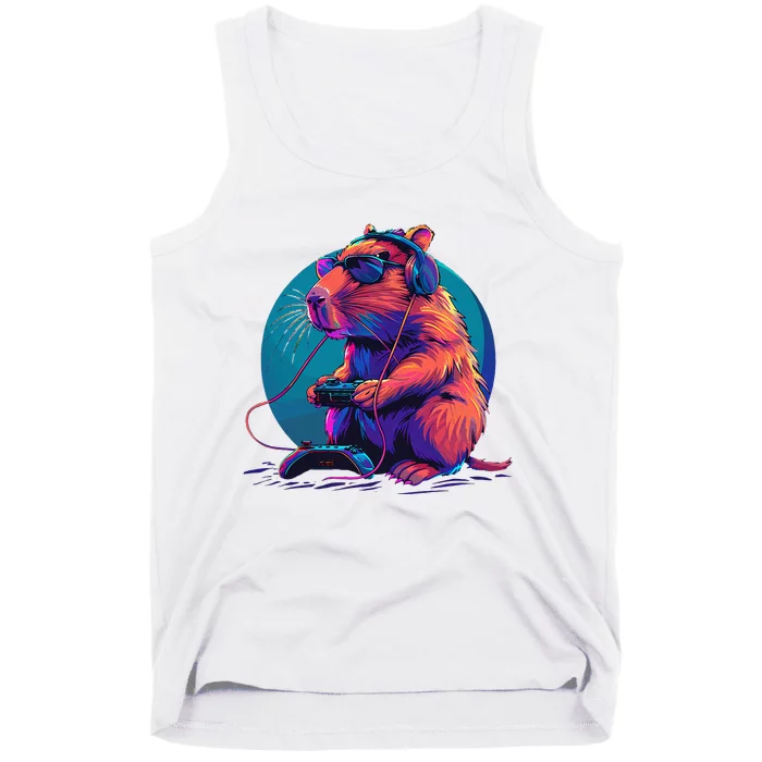 Capybara Funny Capybara Rodent & Video Games Lover Tank Top