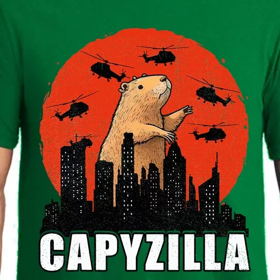 Capybara Funny Capybara Rodent Capyzilla Funny Pajama Set