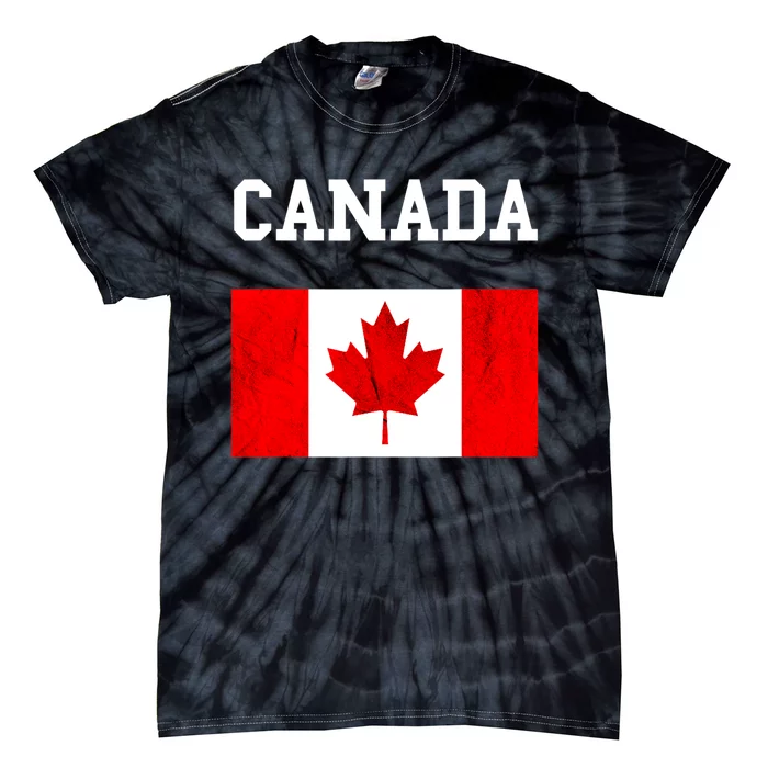 Canada Flag Canadian Flag Canadian Roots Maple Leaf Tie-Dye T-Shirt