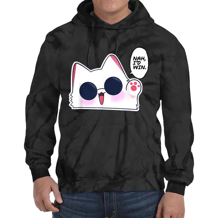 Cute Funny Cat Anime Meme Nah Id Win Gojo Cat Tie Dye Hoodie