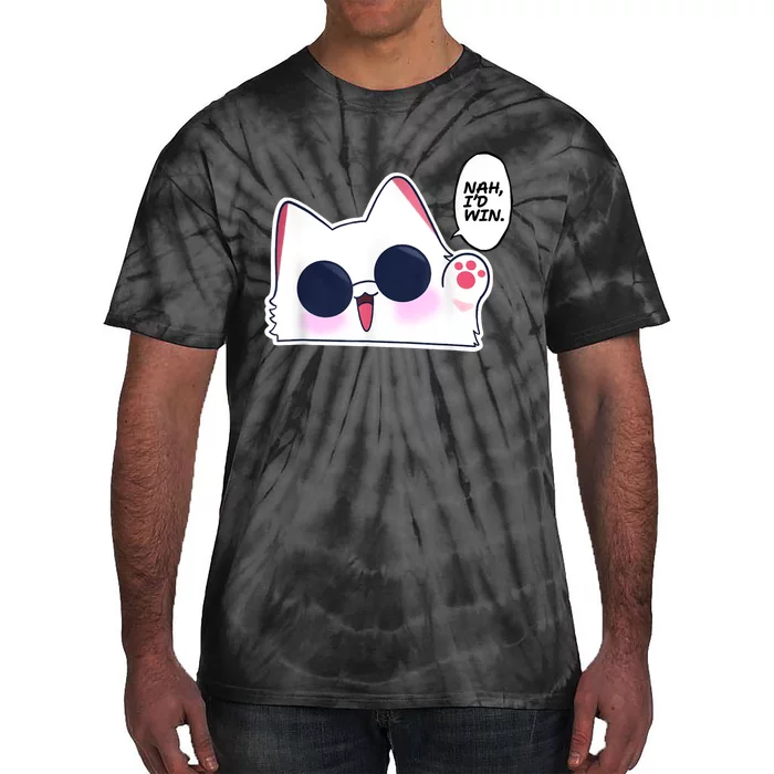 Cute Funny Cat Anime Meme Nah Id Win Gojo Cat Tie-Dye T-Shirt