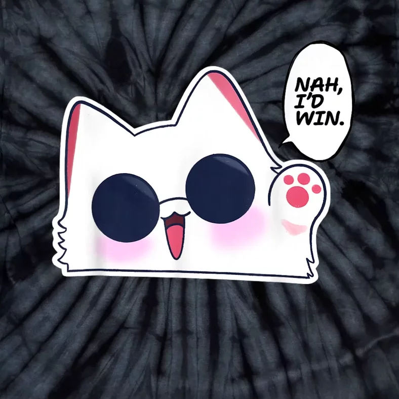 Cute Funny Cat Anime Meme Nah Id Win Gojo Cat Tie-Dye T-Shirt