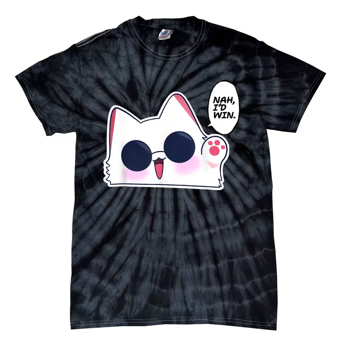 Cute Funny Cat Anime Meme Nah Id Win Gojo Cat Tie-Dye T-Shirt