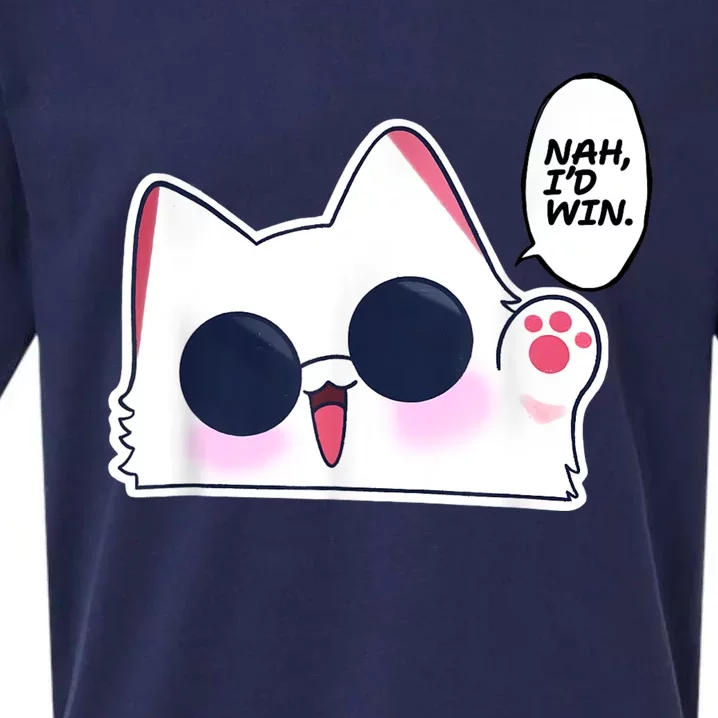 Cute Funny Cat Anime Meme Nah Id Win Gojo Cat Sueded Cloud Jersey T-Shirt